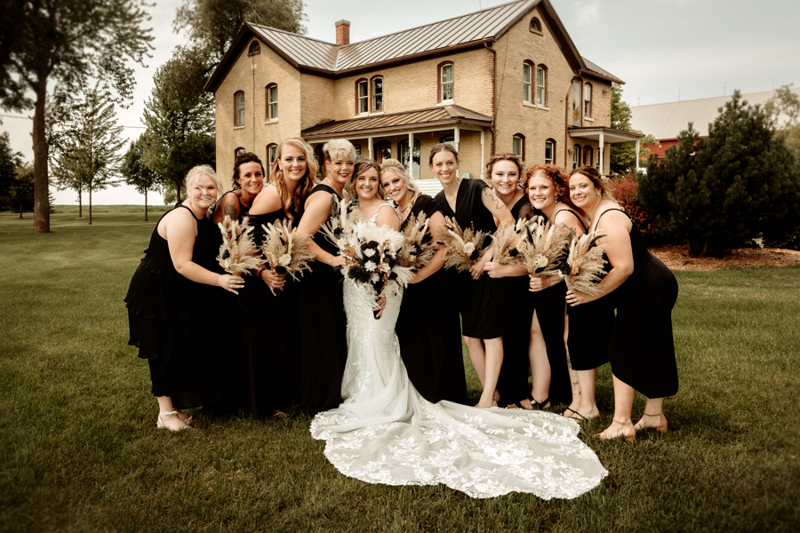 bride and bridesmaids