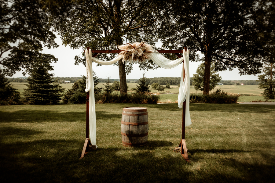 Wedding ceremony at Mulberry Lane Farms Venue in Wisconsin