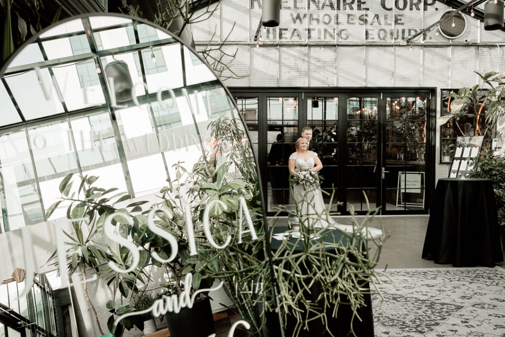 Bride and Groom celebrating their wedding at The Tinsmith in Madison, Wisconsin